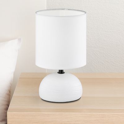 Candeeiro de mesa de cerâmica branco, Yeraz, com interruptor