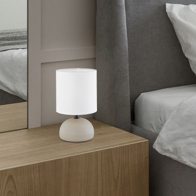 Candeeiro de mesa de cerâmica branco, Yeraz, com interruptor