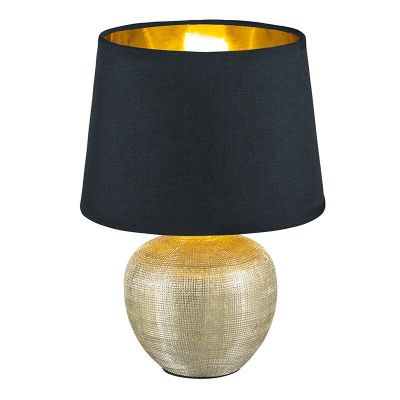 Candeeiro de mesa de cerâmica dourado, Yet, com interruptor