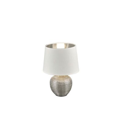 Candeeiro de mesa de cerâmica prateado, Yet, com interruptor