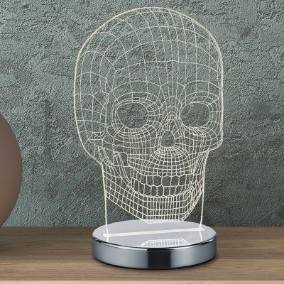 Candeeiro de mesa design cromo, Berjan, 7W, LED ajustável de branco quente a branco frio, com interruptor