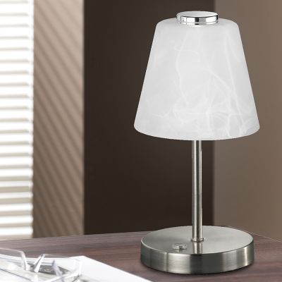 Candeeiro de mesa moderno níquel, Nakskov, 2,5W, LED 3000K, com interruptor