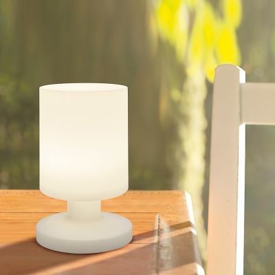 Candeeiro de mesa exterior de plástico branco, Wiesje, 1,5W, LED 3000K, IP44, com interruptor