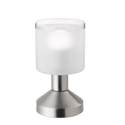 Candeeiro de mesa moderno níquel, Vilou, com interruptor