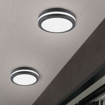Plafon moderno antracite, Garly, 12W, LED 3000K, IP54