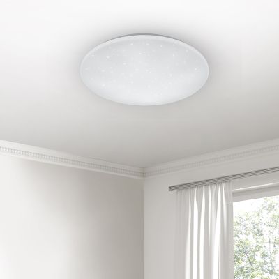 Plafon moderno branco, Gilleleje, 27W, LED ajustável de branco quente a branco frio, com comando à distância