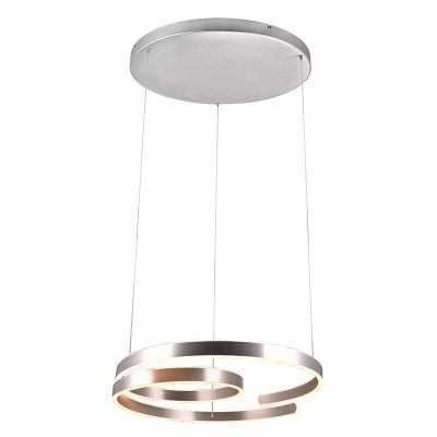 Candeeiro suspenso design níquel, Ewout, 68W, LED 3000K, regulável em 3 níveis