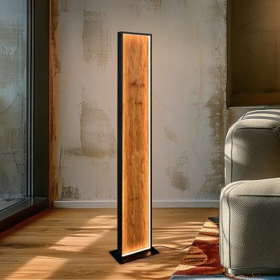 Candeeiro de pé design madeira, Tanneke, 35W, LED 3000K, com interruptor