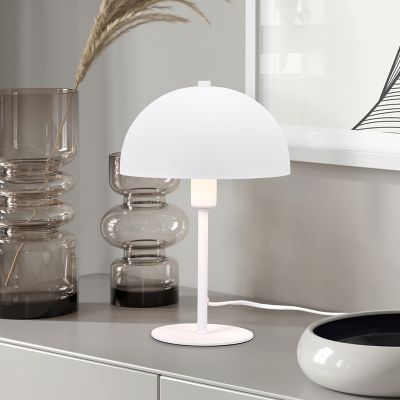 Candeeiro de mesa moderno branco, Fransisca, com interruptor