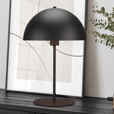 Candeeiro de mesa moderno preto, Fransisca, com interruptor