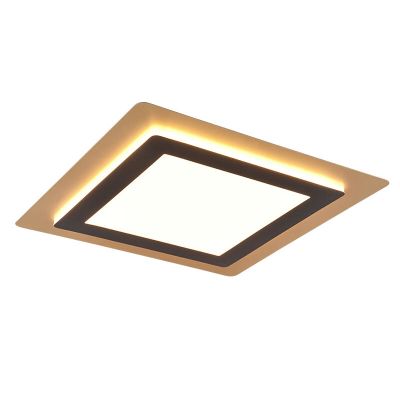 Plafon moderno dourado, Frans, 46W, LED ajustável de branco quente a branco frio, com comando à distância