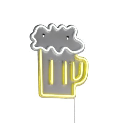 Aplique de parede de plástico transparente, Beer, 5W, LED amarelo, com interruptor
