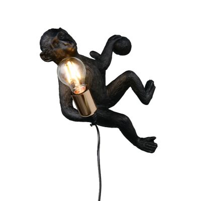 Aplique de parede de plástico preto, Macaca