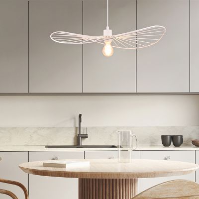 Candeeiro suspenso industrial branco, Dejan