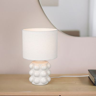 Candeeiro de mesa de cerâmica branco, Cihad, com interruptor
