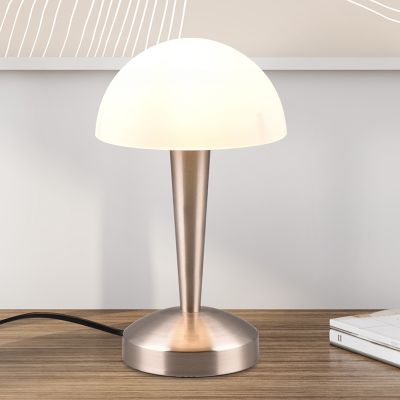 Candeeiro de mesa moderno níquel, Delila, com dimmer tátil