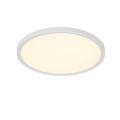 Plafon moderno branco, Jeltje, 18W, LED ajustável de branco quente a branco frio, com comando à distância