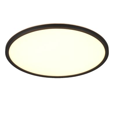 Plafon moderno preto, Jeltje, 22W, LED ajustável de branco quente a branco frio, com comando à distância