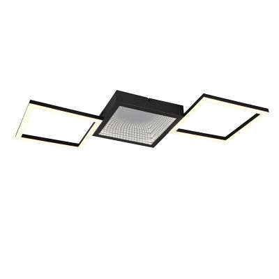 Candeeiro de teto design preto, Gelka, 24W, LED 3000K, regulável em 3 níveis