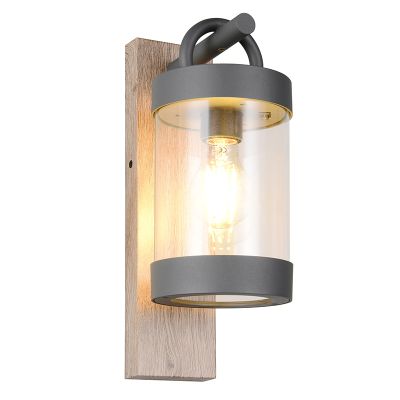 Candeeiro de parede exterior com sensor crepuscular moderno cinzento, Sambesi, IP44