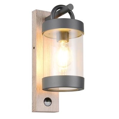 Candeeiro de parede exterior com sensor de movimento moderno cinzento, Sambesi, IP44
