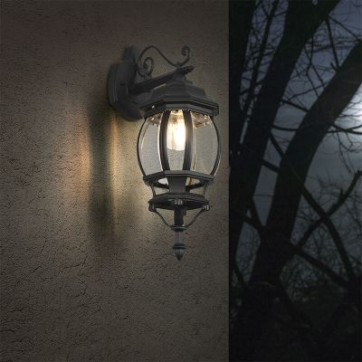 Candeeiro para exterior clássico preto, Evander, IP23