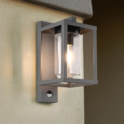 Candeeiro de parede exterior com sensor de movimento moderno antracite, Reini, IP44