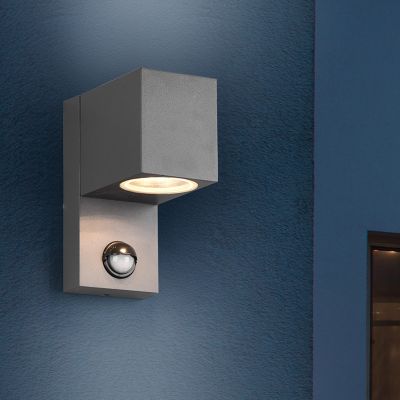 Candeeiro de parede exterior com sensor de movimento moderno antracite, Laurien, IP44