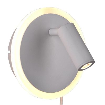 Aplique de parede moderno branco, Sirias, 5W, LED 3000K, com interruptor