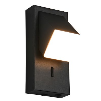 Aplique de parede moderno preto, Lok, 3W, LED 3000K