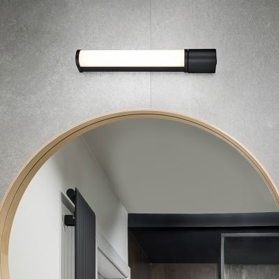 Candeeiro de parede para casa de banho moderno preto, Bernou, 8W, LED 3000K, IP44