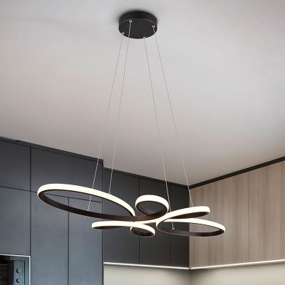 Candeeiro suspenso design preto, Vikash, 32W, LED 3000K, regulável em 3 níveis