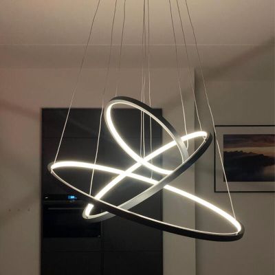 Candeeiro suspenso moderno antracite, Harold, 80W, LED RGBW, com comando à distância