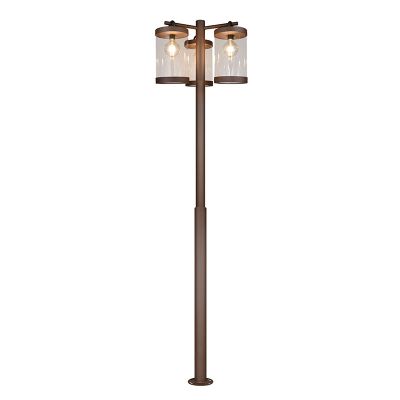 Candeeiro de pé exterior com sensor crepuscular moderno cor de ferrugem, Sambesi, IP44