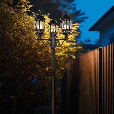 Poste de luz clássico preto, Evander, IP23