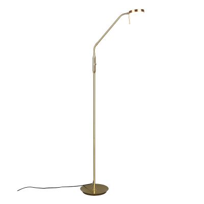 Candeeiro de pé arco moderno latão, Bilge, 12W, LED com tonalidade de luz ajustável, com interruptor