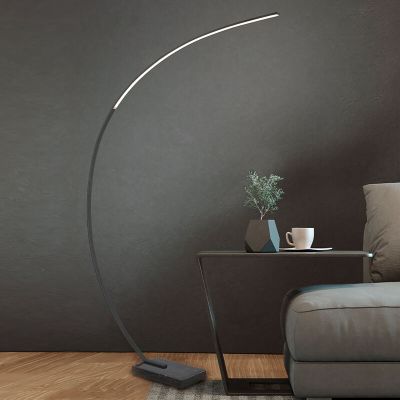 Candeeiro de pé arco moderno preto, Yoel, 18W, LED 3000K, com interruptor