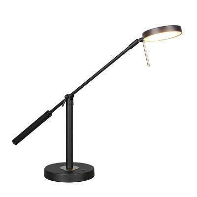 Candeeiro de mesa moderno preto, Bilge, com dimmer tátil
