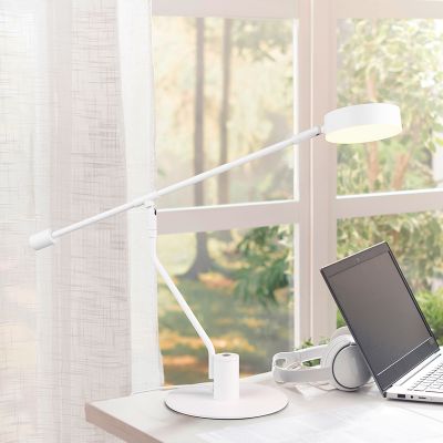 Candeeiro de mesa moderno branco, Koendert, 6W, LED white switch, com dimmer tátil