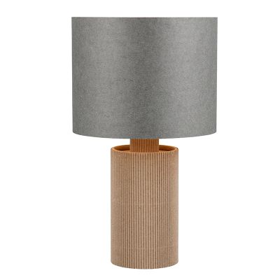 Candeeiro de mesa de bambu cinzento, Stach, com interruptor
