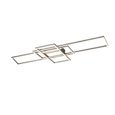 Plafon moderno níquel, Retan, 60W, LED ajustável de branco quente a branco frio, com comando à distância