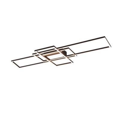 Plafon moderno antracite, Retan, 60W, LED ajustável de branco quente a branco frio, com comando à distância