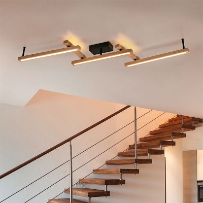 Plafon moderno castanho, Kelley, 36W, LED ajustável de branco quente a branco frio, com comando à distância