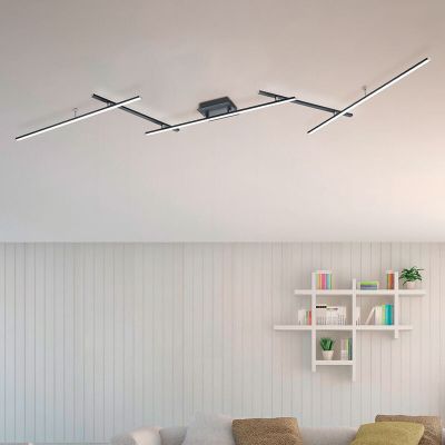 Plafon moderno preto, Nadja, 22W, LED RGBW, com comando à distância