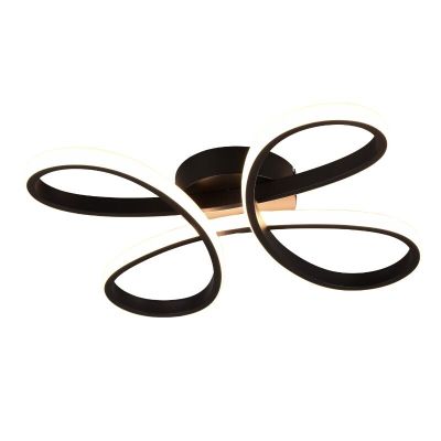 Candeeiro de teto design preto, Vikash, 25W, LED 3000K, regulável em 3 níveis