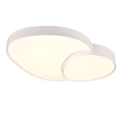 Candeeiro de teto de metal branco, Merwin, 51W, LED ajustável de branco quente a branco frio, com comando à distância
