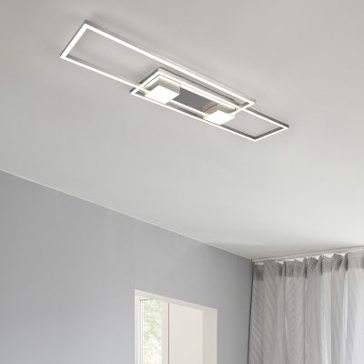 Plafon design níquel, Sohaib, 37W, LED ajustável de branco quente a branco frio, regulável em 3 níveis