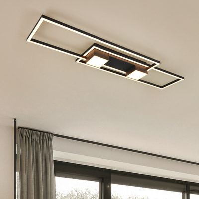Plafon design preto, Sohaib, 37W, LED ajustável de branco quente a branco frio, regulável em 3 níveis