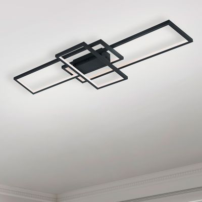 Plafon moderno antracite, Jetse, 36W, LED RGBW, com comando à distância