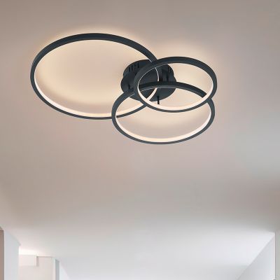 Plafon moderno antracite, Harold, 36W, LED RGBW, com comando à distância